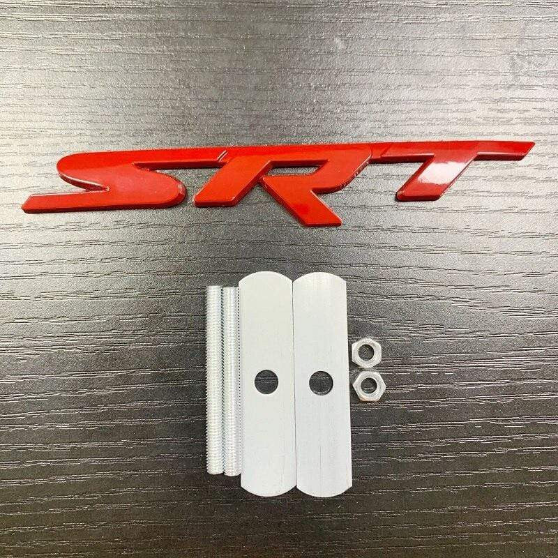 1X Metal Auto Car Styling SRT Front Grill Grille Badge Emblem Sticker Fit For Dodge Charger Challenger - larahd