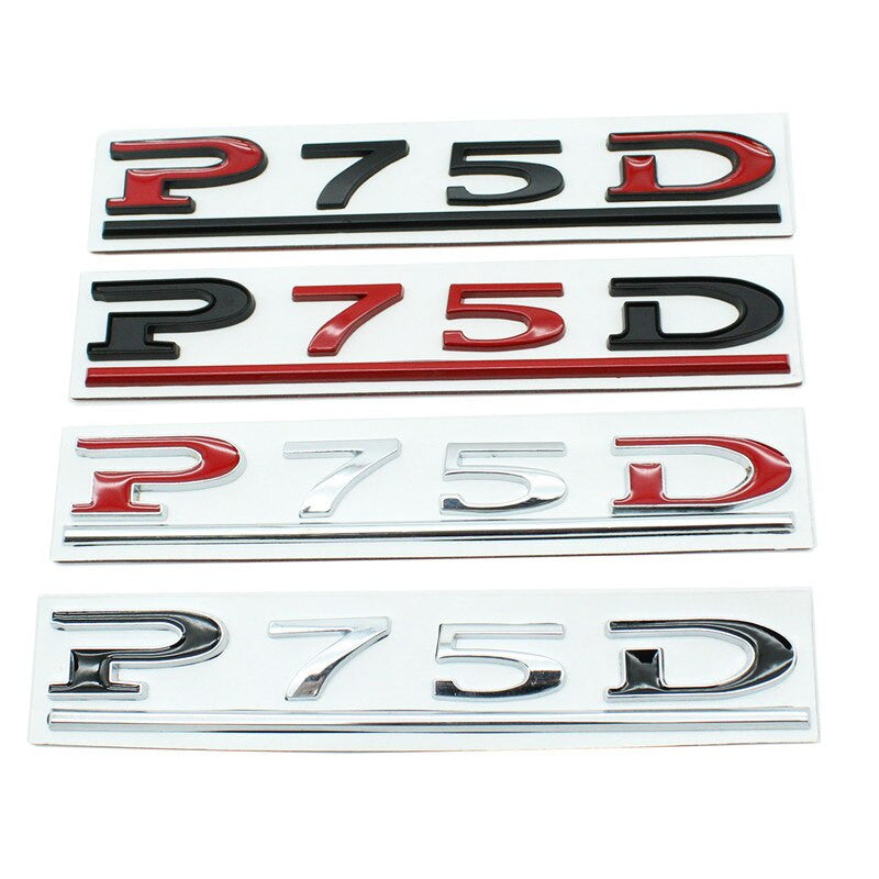 P75D P80D P90D P100D Badge Tesla Rear Trunk Lid Emblem Decal for Model 3 X S Y - larahd