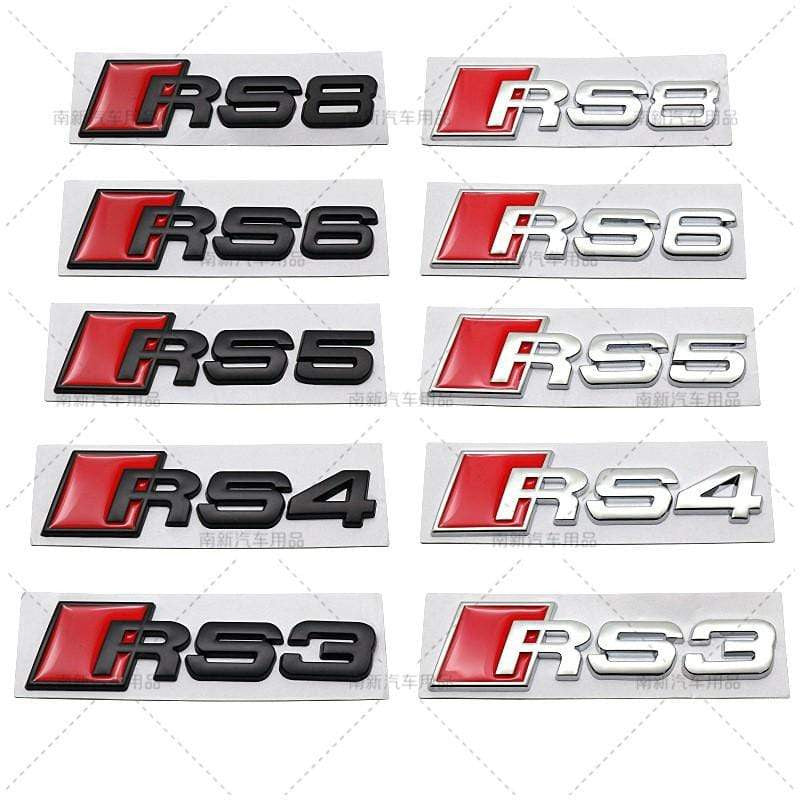 Modified Letetr S3 S4 S5 S6 S8 RS3 RS4 RS5 RS6 RS8 3D Metal Car Sticker for Audi Auto Emblem Badge Decal - larahd