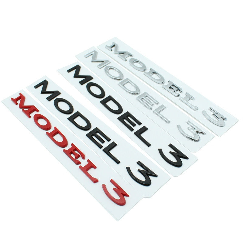 3D Letters Rear Back Trunk Logo ABS Sticker For Tesla Model 3