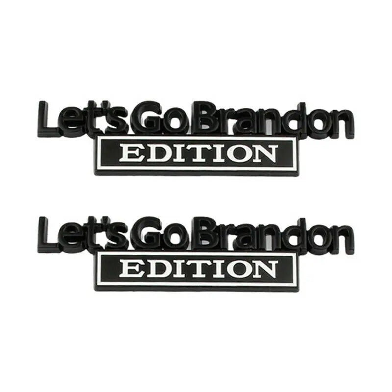 2x Lets Go Brandon Edition Car Emblem Fender Trunk Tailgate Metal Badge Sticker