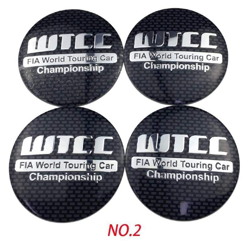 4PCS 56mm WTCC Car Wheel Center Hub Cap Sticker Auto Tire Emblem Badge Decal - larahd