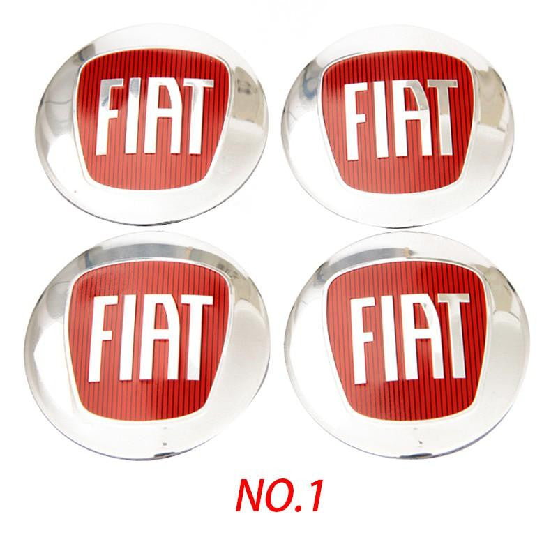 4PCS 56mm Fiat 500 Car Wheel Center Hub Cap Sticker Auto Tire Emblem Badge Decal - larahd