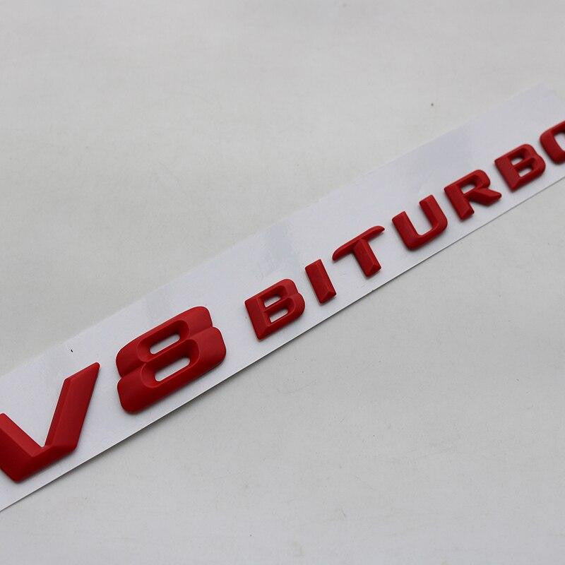 3D Font Letters Emblem Badge for Mercedes Benz AMG C63 E300L V8 V12 BITURBO Fender Supercharge Turbo Sticker - larahd