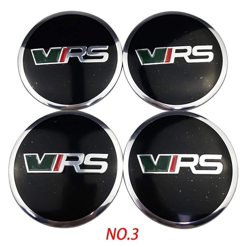 4pcs 56mm Skoda Modified VRS Car Wheel Center Hub Cap Sticker Auto Tire Emblem Badge Decal Accessories