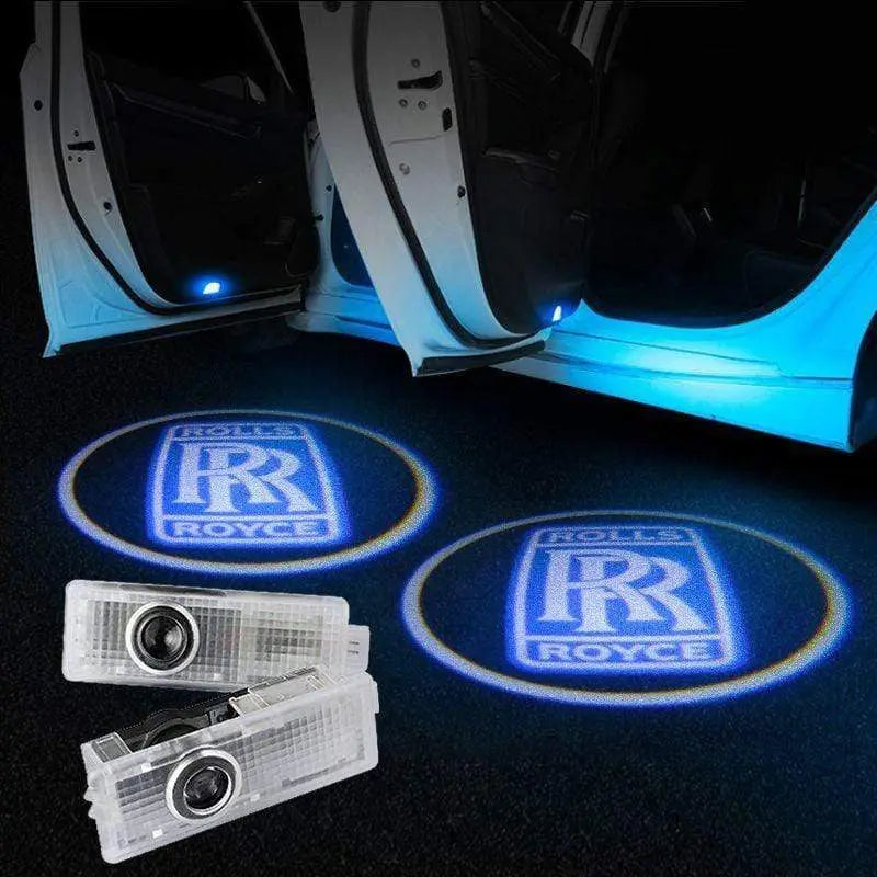 2X Wireless Car Door Welcome Projector Logo Ghost Shadow Laser Light For Rolls-Royce - larahd