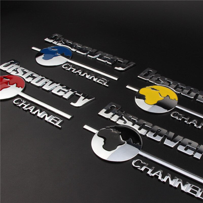 3D Metal Chrome DISCOVERY CHANNEL Logo Car Fender Emblem Badge Decal Sticker