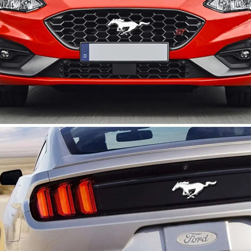 For Mustang 2015-2021 Fastback Mach 1 Shelby Metal Front Grill Horse Emblem - larahd