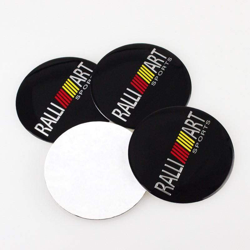 4PCS 56mm Mitsubishi  Ralliart  Car Wheel Center Hub Cap Sticker Auto Tire Emblem Badge Decal