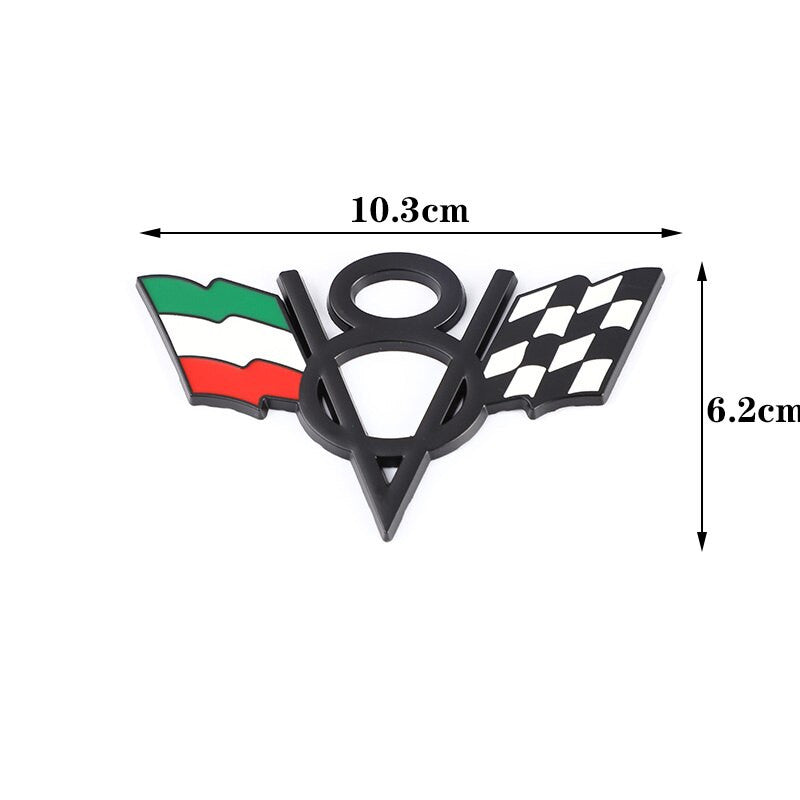 3D Metal V8 USA UK Germany France Italy Flag Sticker Emblem Badge for Fiat Ford Lada Audi Opel Skoda