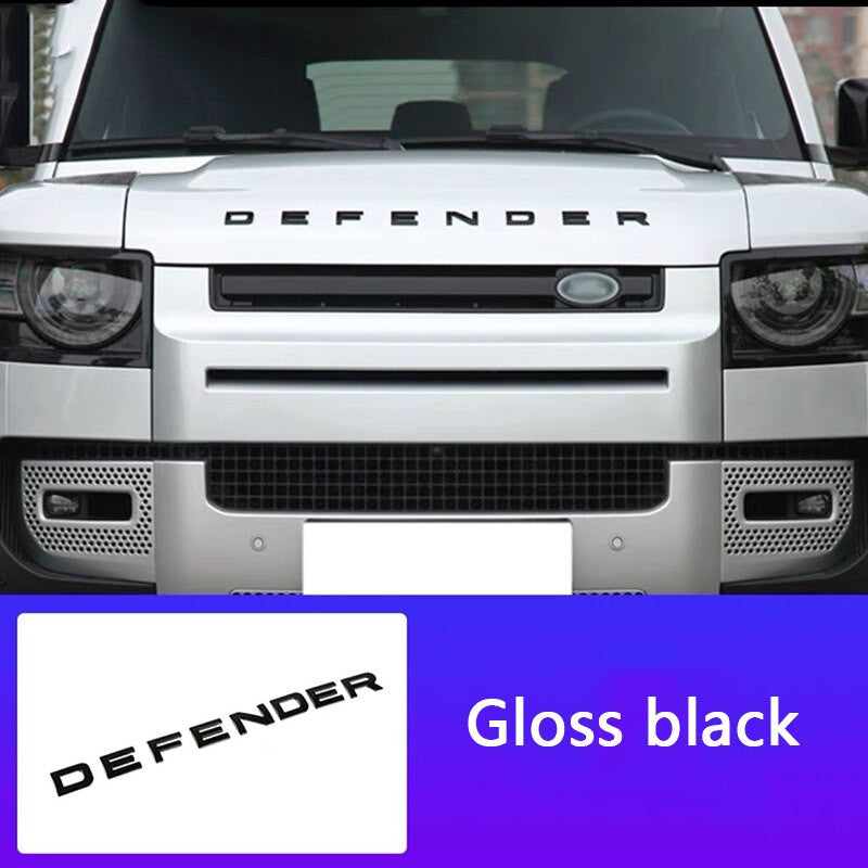 Defender ABS Chrome Decals Sticker For Land Rover Head Hood Letters Nameplate Emblem Badge