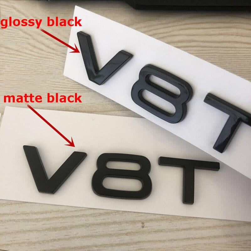 2Pcs V6T V8T V10 W12 Emblem for Audi A4L A5 A6L A7 A8L TT RS7 SQ5 Car Styling Fender Side Rear Trunk Badge Sticker - larahd