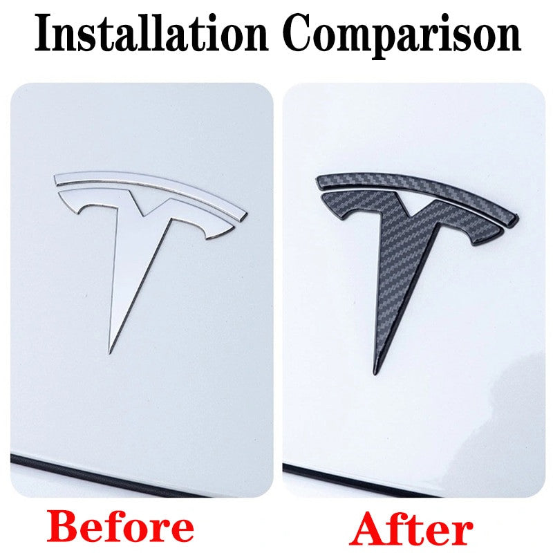 Metal Alloy Front Hood & Rear Tesla Emblem T Logo Badge For Tesla Model 3 - larahd