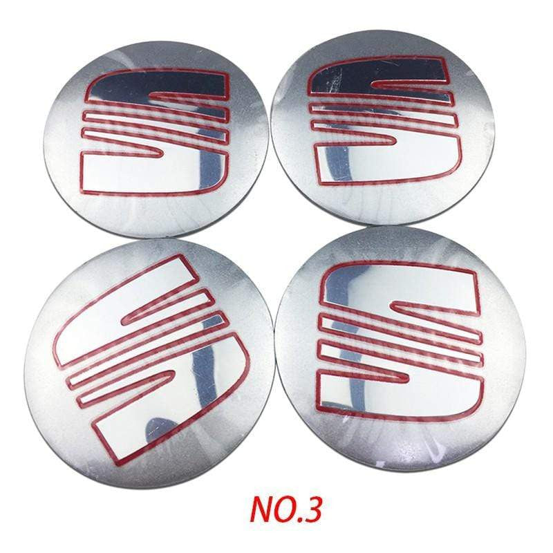 4PCS 56mm SEAT Logo Car Wheel Center Hub Cap Sticker Auto Tire Emblem Badge Decal