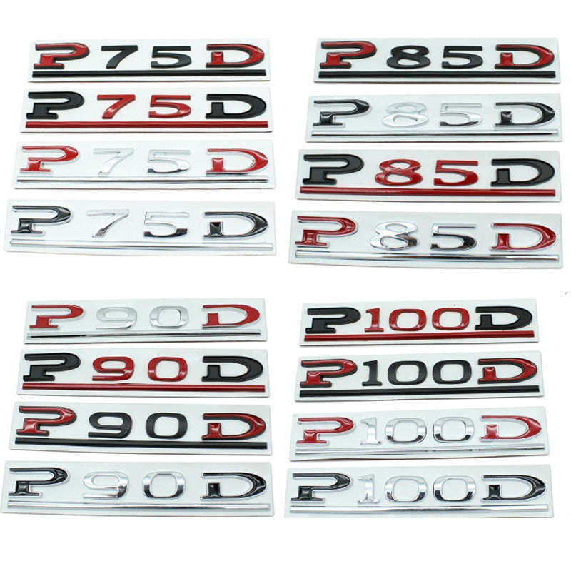 P75D P80D P90D P100D Badge Tesla Rear Trunk Lid Emblem Decal for Model 3 X S Y - larahd