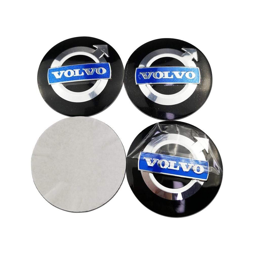 4PCS 56mm Volvo Logo Car Wheel Center Hub Cap Sticker Auto Tire Emblem Badge Decal