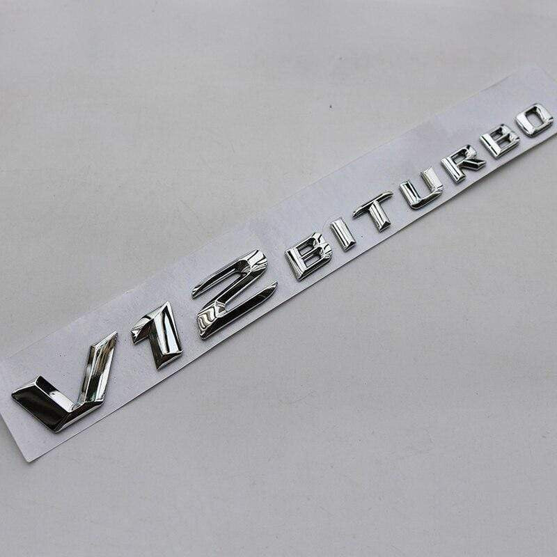 3D Font Letters Emblem Badge for Mercedes Benz AMG C63 E300L V8 V12 BITURBO Fender Supercharge Turbo Sticker