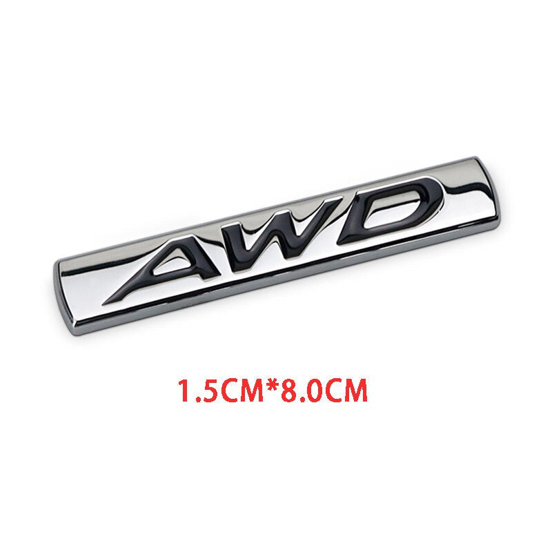 Metal AWD Car Trunk Rear Fender Emblem Badge Decals Sticker 4WD SUV - larahd