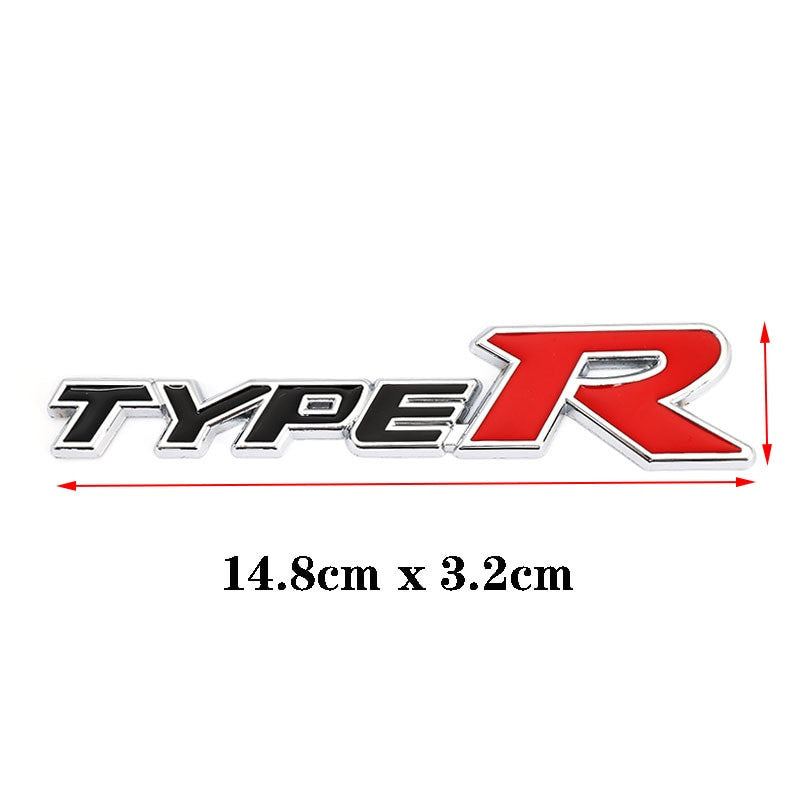 Metal Stickers Decals Front Hood Grill Emblem for Honda Type R Racing Type S - larahd