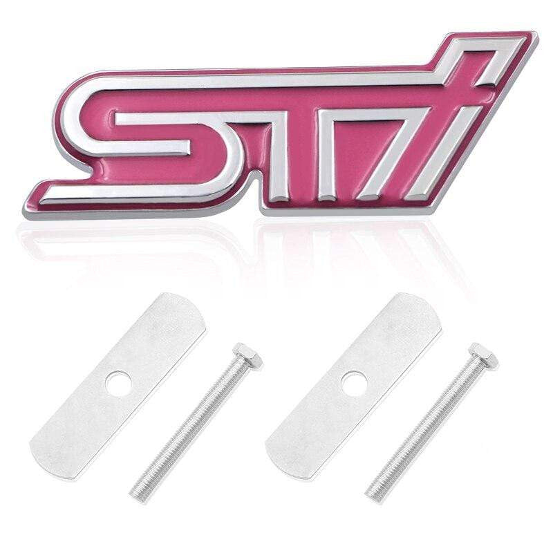 1pcs Car Styling 3D Metal STI Front Grille Sticker Emblem Badge For Subaru Legacy Forester Outback Impreza STI Car Accessories