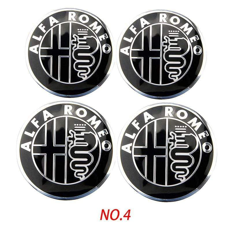 4pcs 56mm Alfa Romeo Car Wheel Center Hub Cap Sticker Auto Tire Emblem Badge Decal Accessories - larahd