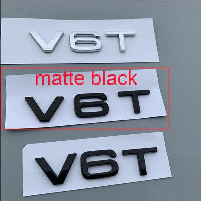 2Pcs V6T V8T V10 W12 Emblem for Audi A4L A5 A6L A7 A8L TT RS7 SQ5 Car Styling Fender Side Rear Trunk Badge Sticker - larahd