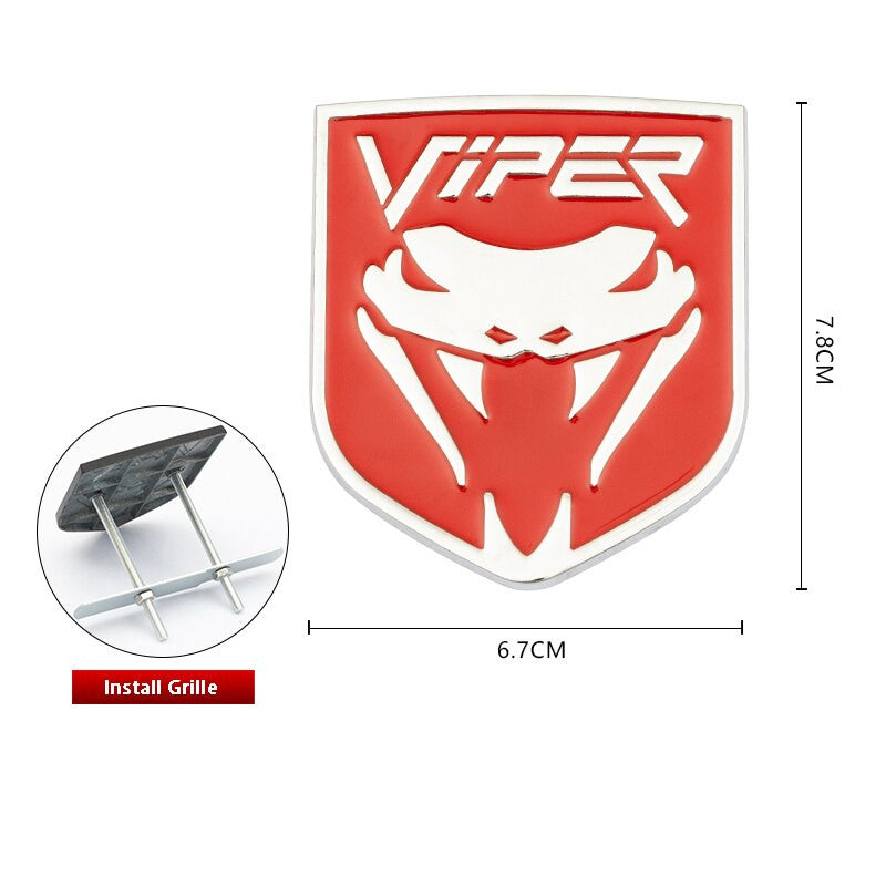 3D Metal Snake Cobra Viper Badge Emblem Stickers Rear Decal For Ford Mustang Shelby