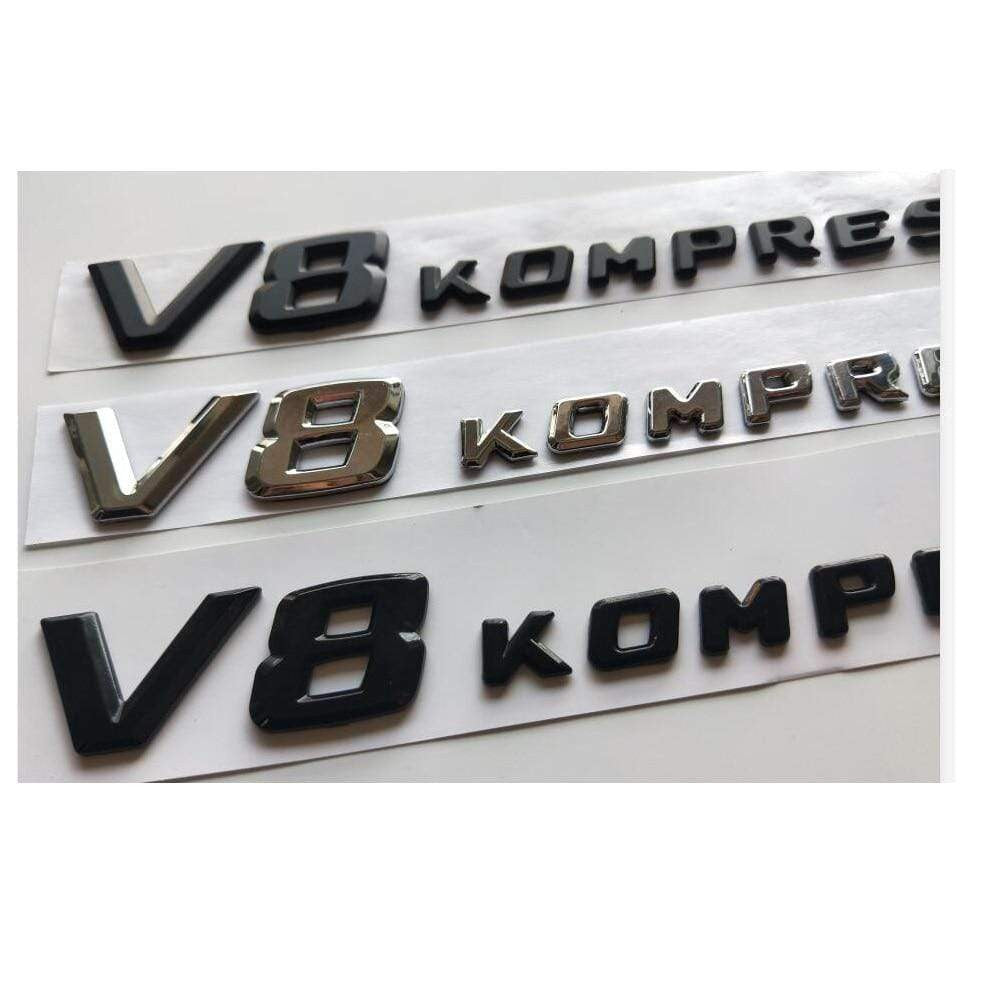 V8 KOMPRESSOR Letters Badge Emblem Emblems Decal Sticker for Mercedes Benz AMG V8KOMPRESSOR