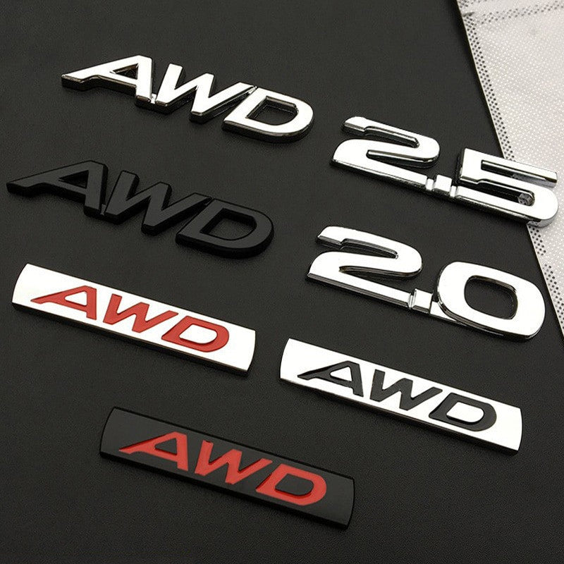 Metal AWD Car Trunk Rear Fender Emblem Badge Decals Sticker 4WD SUV - larahd