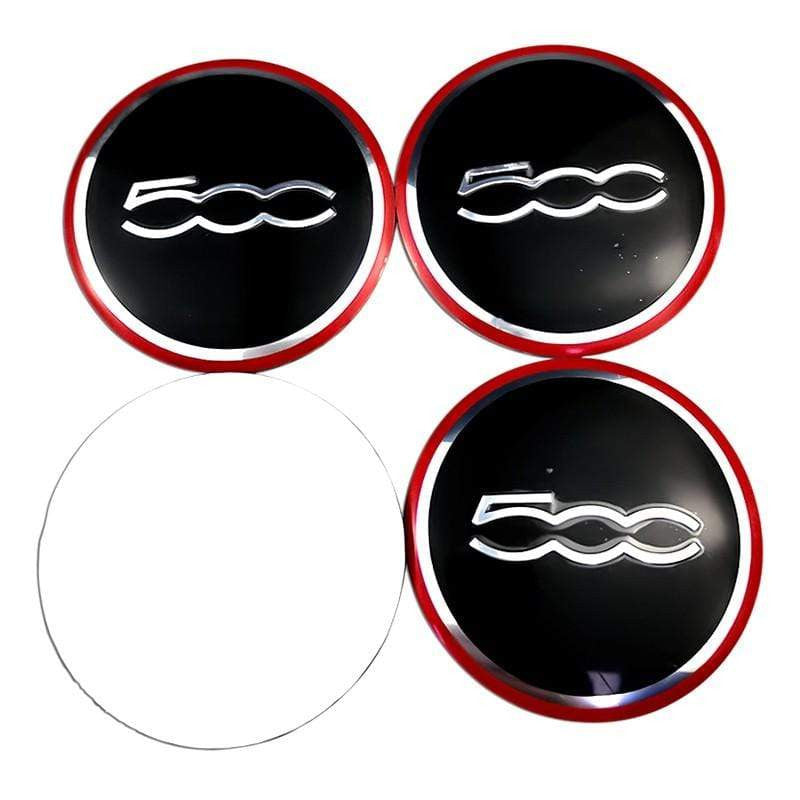 4PCS 56mm Fiat 500 Car Wheel Center Hub Cap Sticker Auto Tire Emblem Badge Decal