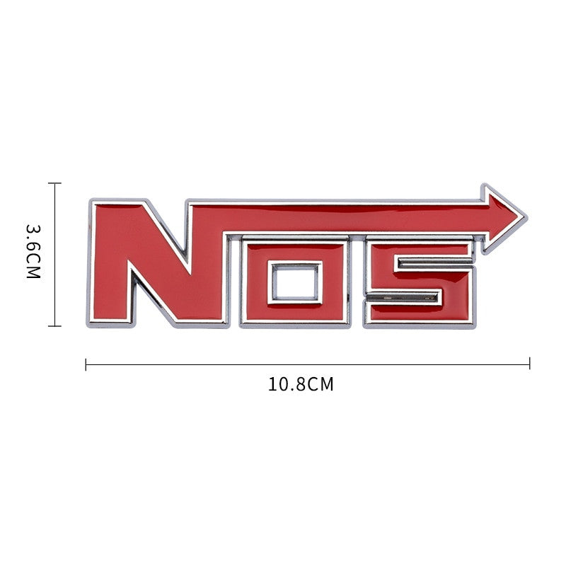 Metal NOS Nitrous Oxide Systems Vintage Car Grill Emblem Badge Decal Sticker - larahd