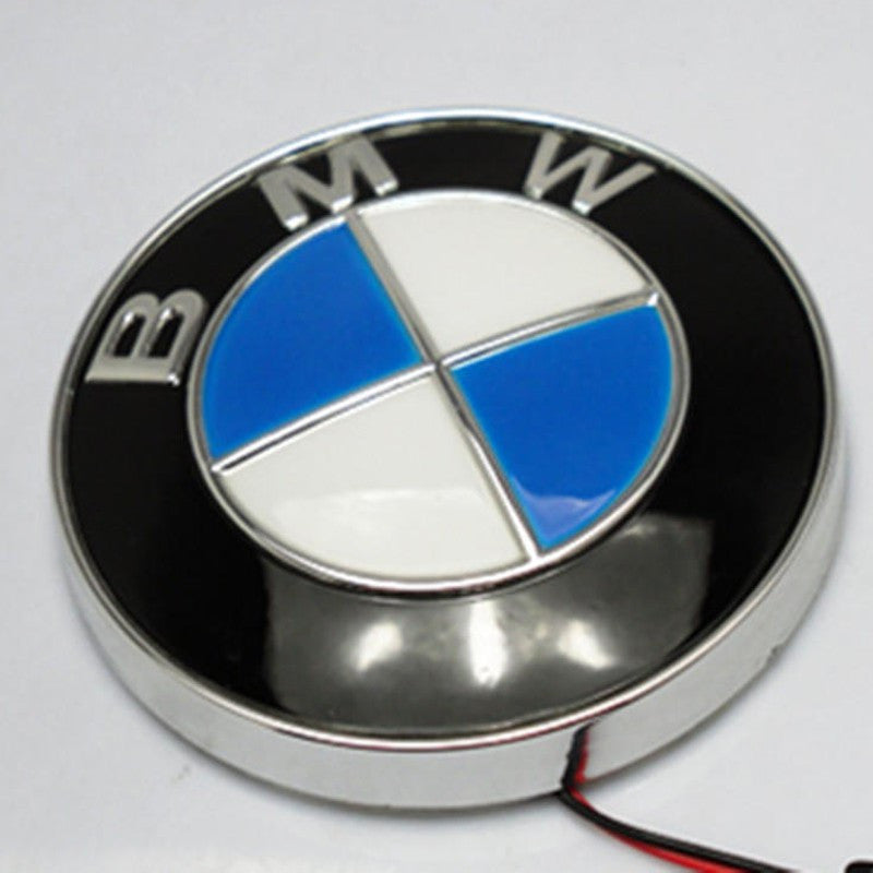 1 pcs 82mm Badge Background LED Light Emblem Logo sticker For BMW 3 4 5 6 7 X M Z Series - larahd