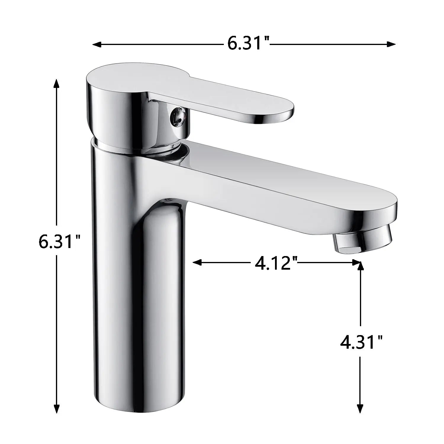 Single Hole Single-Handle Stainless Steel Bathroom Faucet in contemporary design - larahd