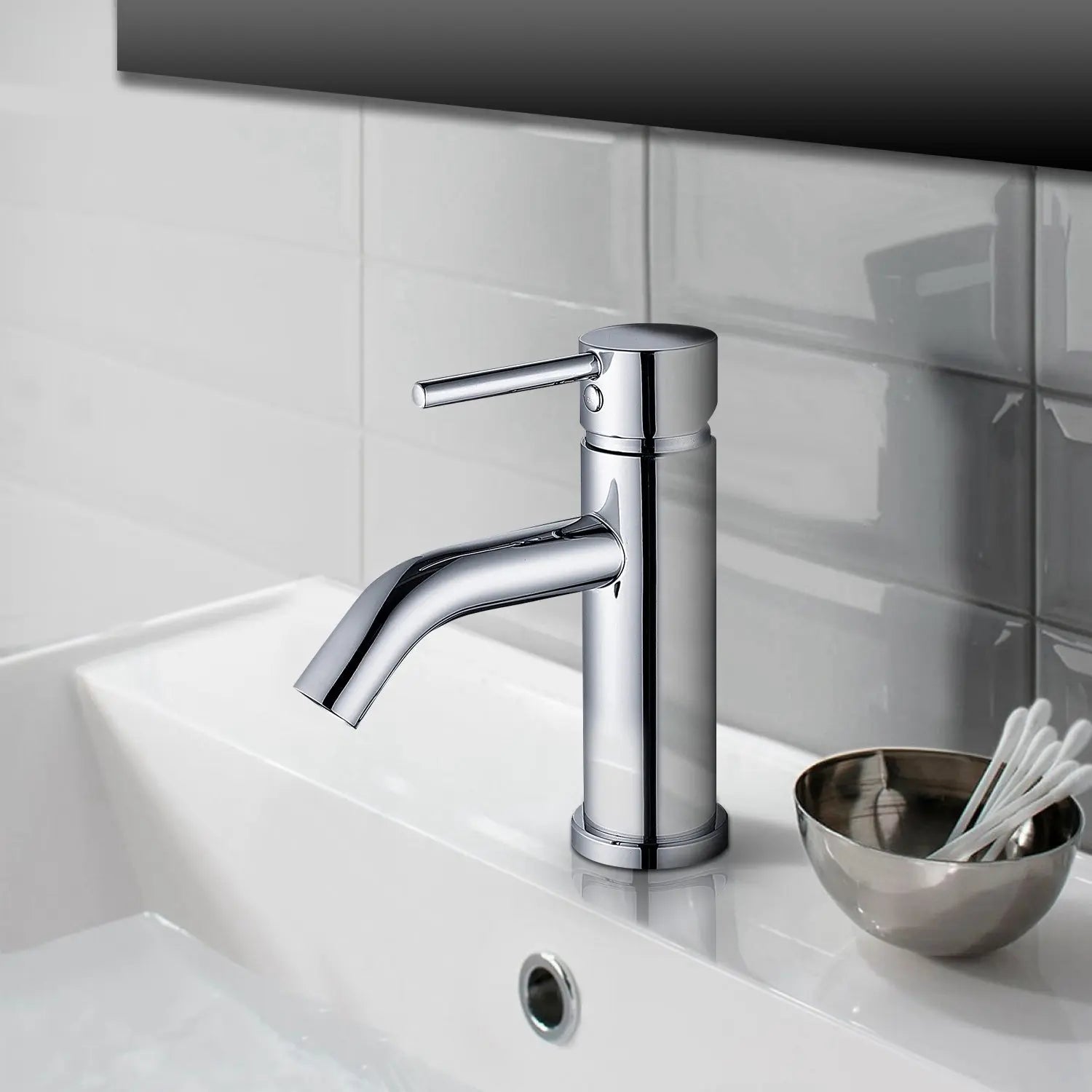 Bathroom Sink Faucet Single Handle 1 Hole Deck Mount - larahd