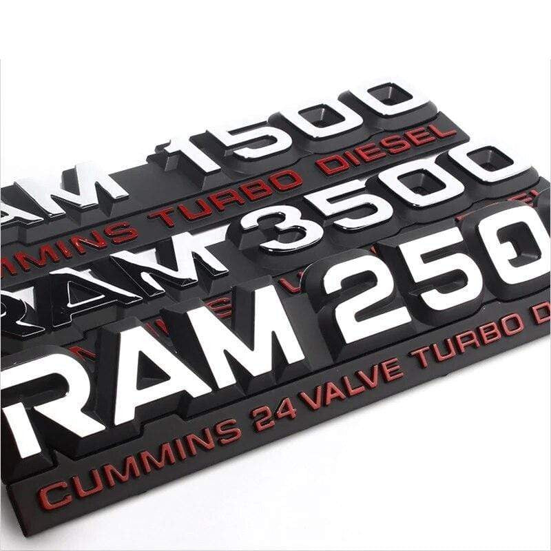 Car Styling Fender Emblem Side Sticker For Dodge RAM 1500 2500 3500 Cummins Logo Challenger Caliber Charger Jcuv Durango Nitro - larahd