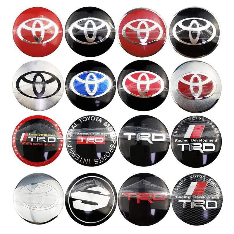 56mm 4pcs Toyota TRD VXR Vios Camry Corolla 4runner Tundra Crown Car Wheel Center Hub Cap Sticker Emblem Badge Decal-Realmancar