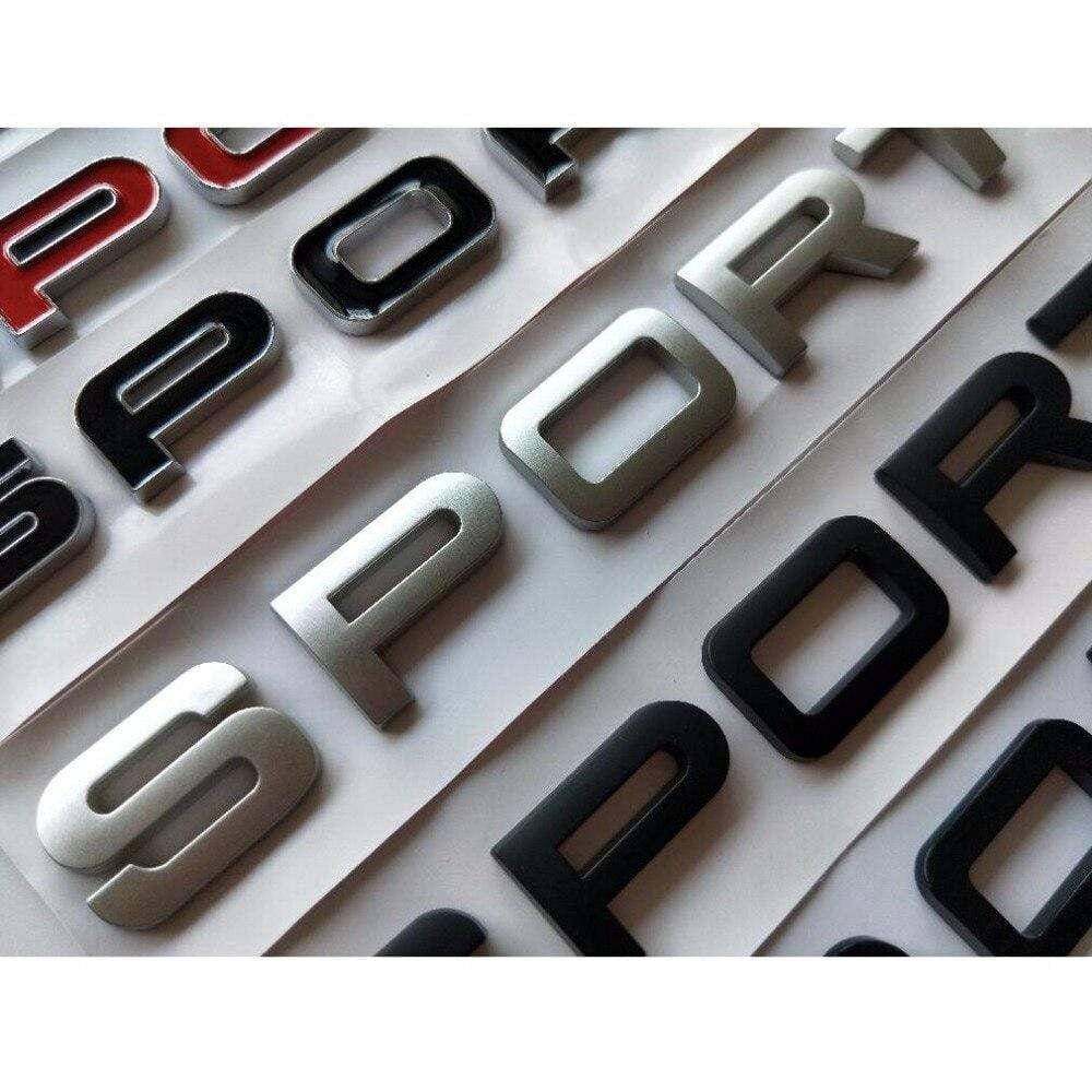 Chrome Silver Black Trunk Lid Letters SPORT Badge Emblem Emblems Badges Sticker for Land Rover Discovery Range Rover - larahd