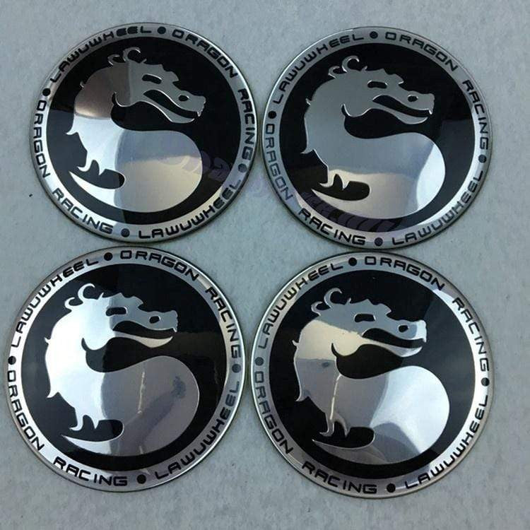 4pcs 56mm Dragon Racing Logo Car Wheel Center Hub Cap Stickers Aluminum Alloy Badge Emblem Decals-Realmancar