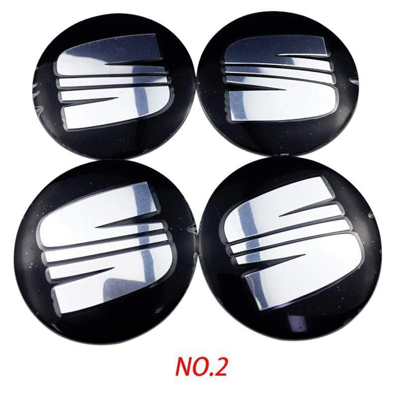 4PCS 56mm SEAT Logo Car Wheel Center Hub Cap Sticker Auto Tire Emblem Badge Decal - larahd