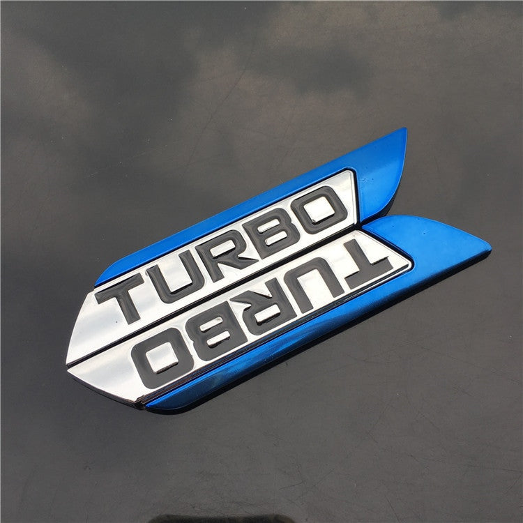 TURBO Emblem Chrome Metal Zinc Fender Trunk 3D Sticker for Cruze Geely BMW Benz Audi VW