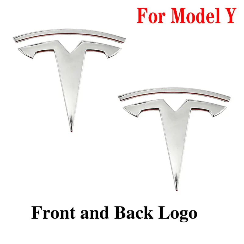 2pcs Tesla Metal Original Sticker For Model 3 Model Y Trunk Replace Emblem Stickers