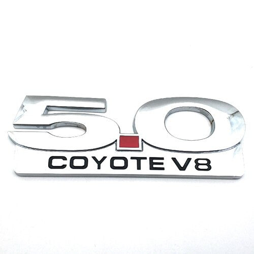 3D Metal Chrome 5.0 COYOTE V8  Badge Sport Car Trunk Emblem Sticker Decal