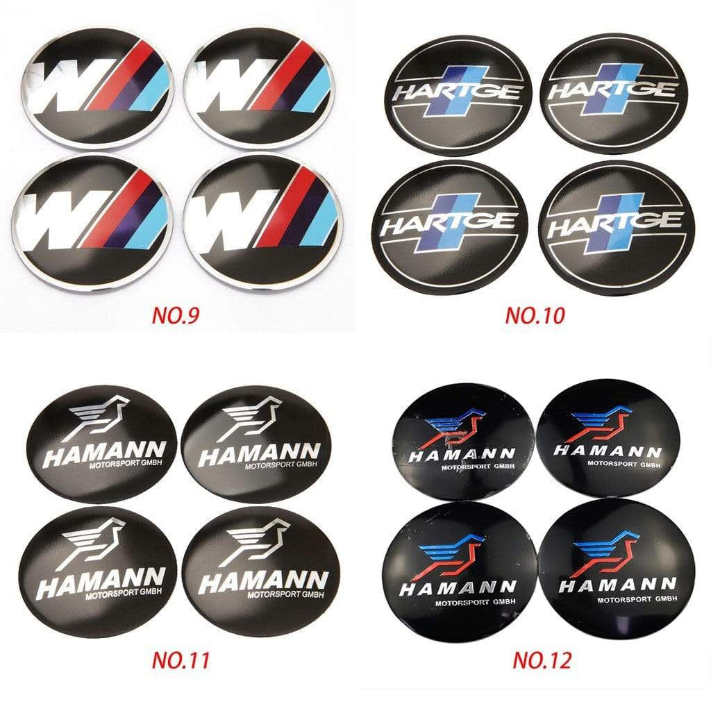 4pcs 56mm Car Rim Wheel Center Hub caps Resin Badge wheel Decal Sticker for BMW - larahd