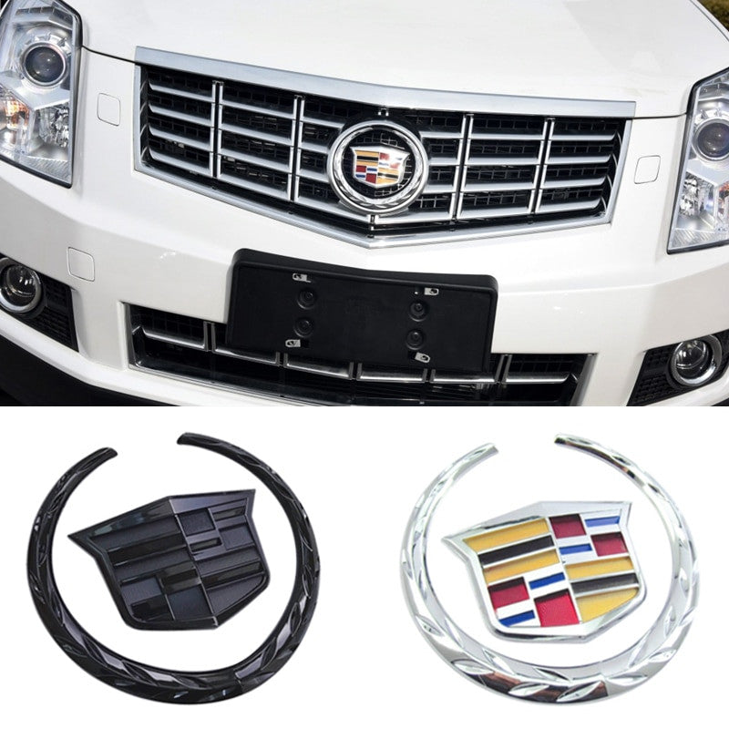 Cadillac Rear Trunk Boot Front Head Grille Badge ABS Chrome Emblem For SRX ATS XTS - larahd