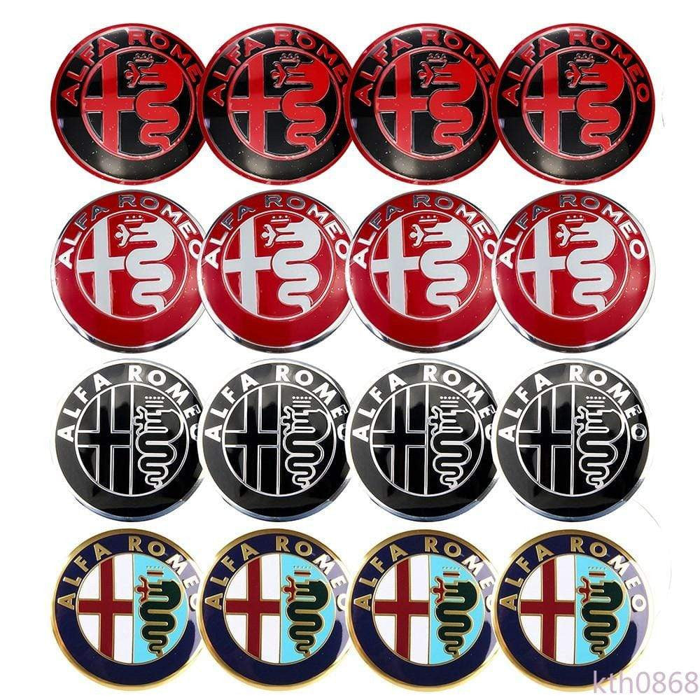 4pcs 56mm Alfa Romeo Car Wheel Center Hub Cap Sticker Auto Tire Emblem Badge Decal Accessories - larahd