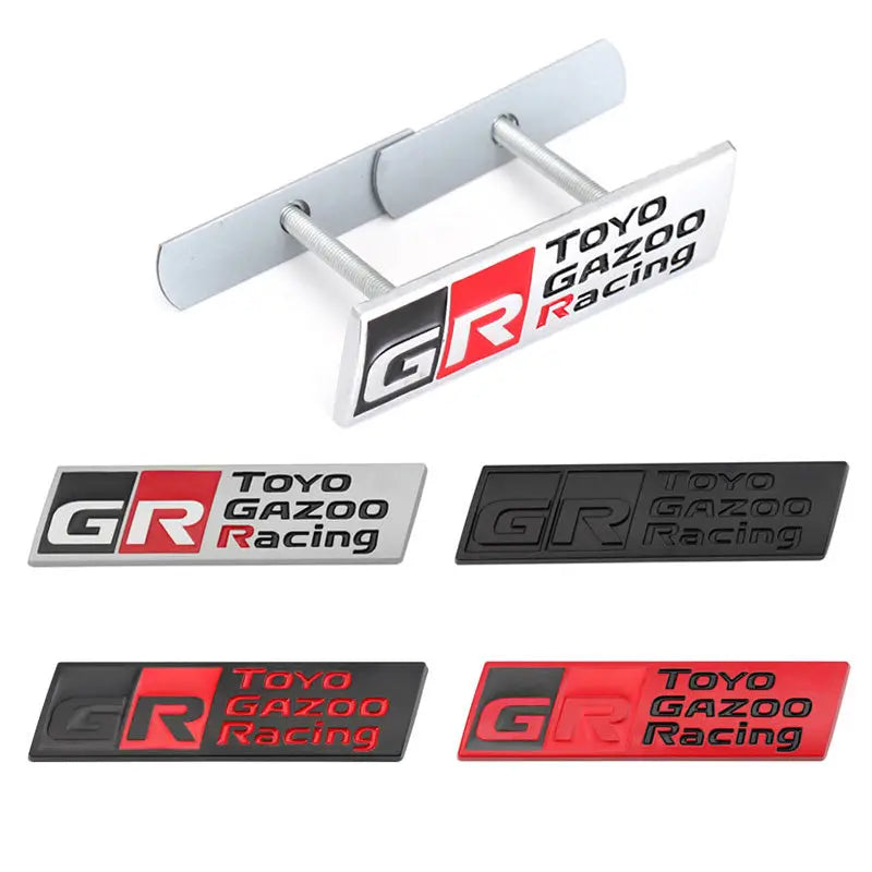 GR Gazoo Racing Badge Front Hood Grille Emblem Decal for Toyota HV YARiS GRMN GR Sport - larahd