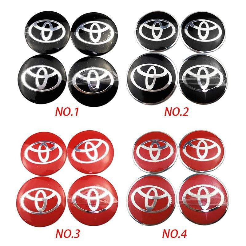 56mm 4pcs Toyota TRD VXR Vios Camry Corolla 4runner Tundra Crown Car Wheel Center Hub Cap Sticker Emblem Badge Decal-Realmancar