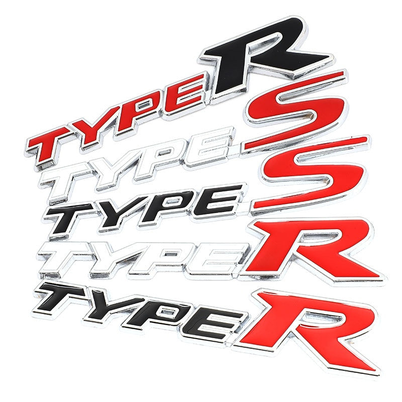 Metal Stickers Decals Front Hood Grill Emblem for Honda Type R Racing Type S - larahd