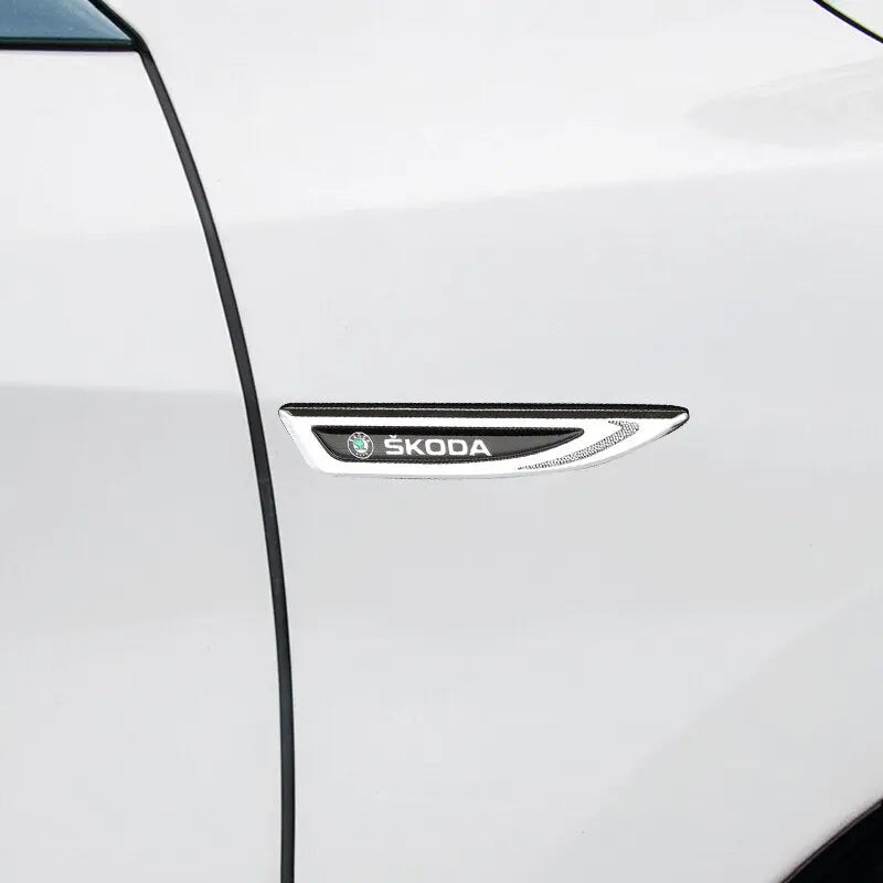 Car Fender Stickers for Skoda Octavia 2 A7 Tour RS Rapid  Kodiaq Felicia Superb Kamiq Auto Body Decals Emblem Styling Decoration