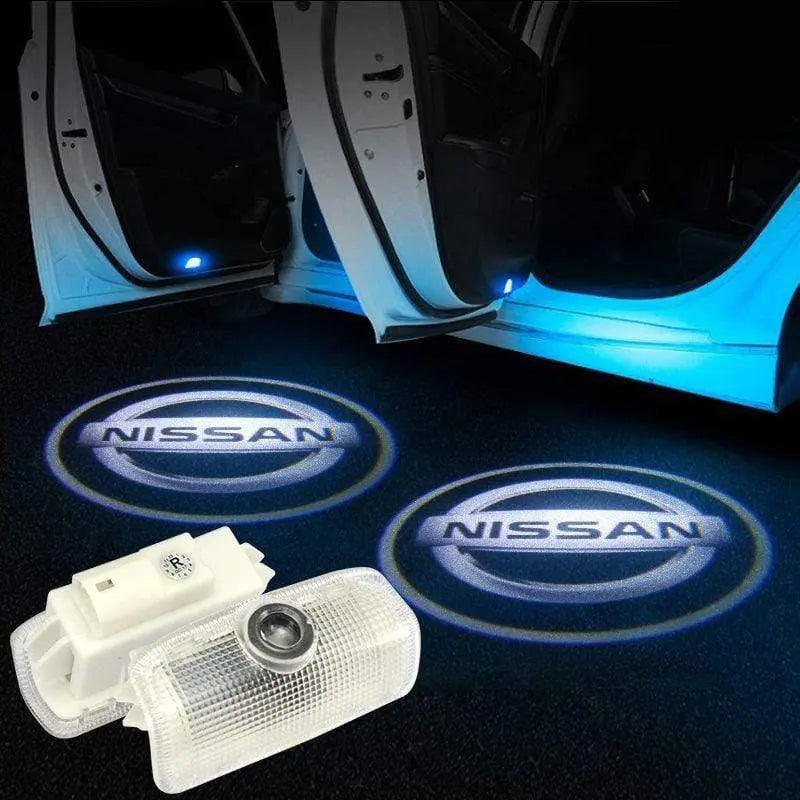 2XPcs Wireless LED Courtesy Car Logo Door Ghost Shadow Projector Light Fit All Nissan - larahd